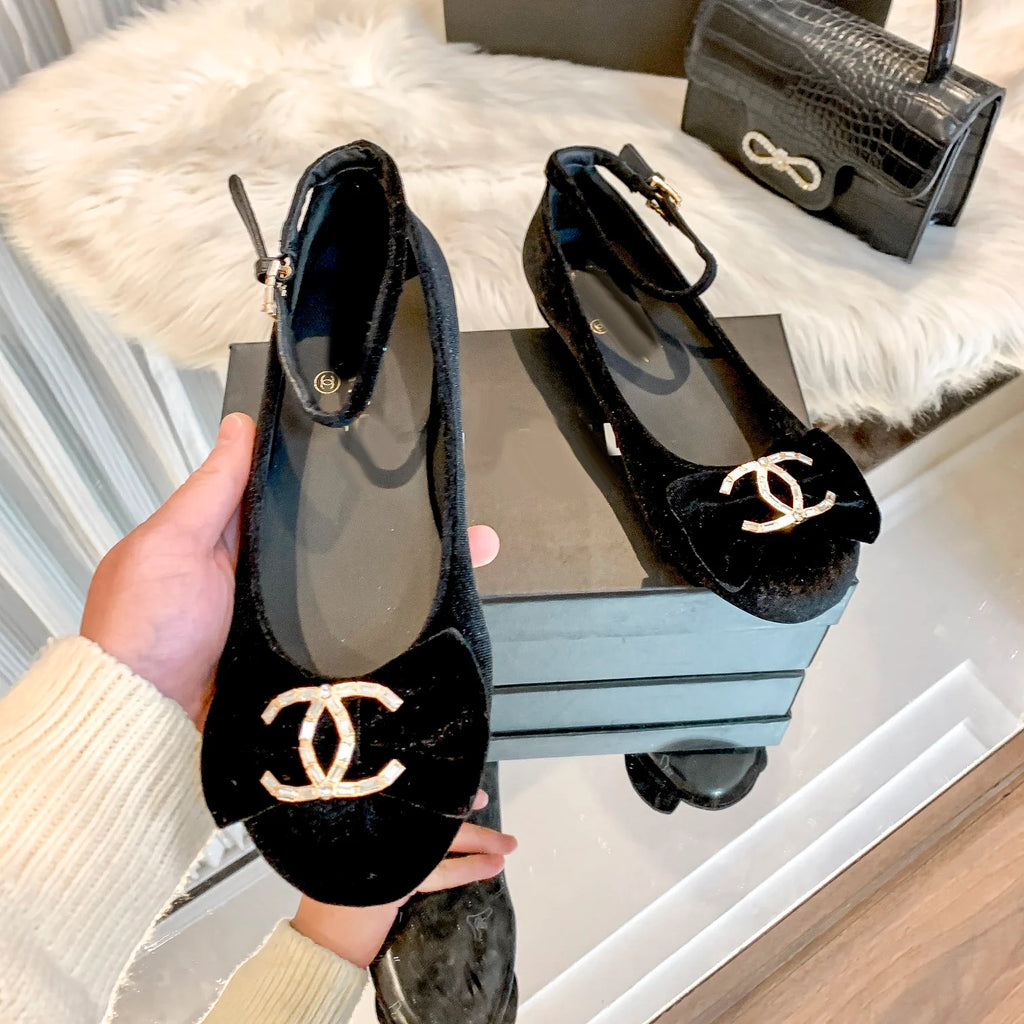 Velvet Bow Mary Jane Single Shoes 1024122704