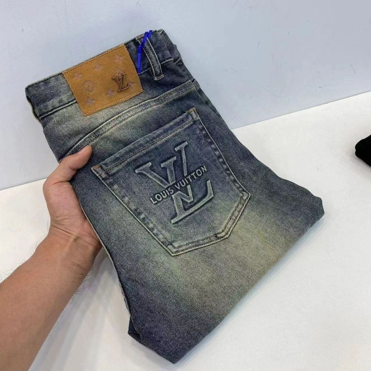 Simple Washed Stretch Pants Slim Fit Jeans