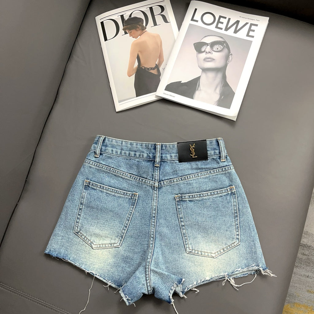 YSL fashion denim shorts 0725070105