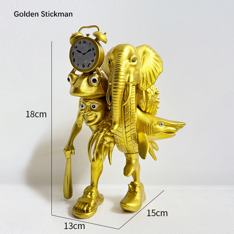 Shan Hai Jing tungtungsahur wooden stick mannequin ornament