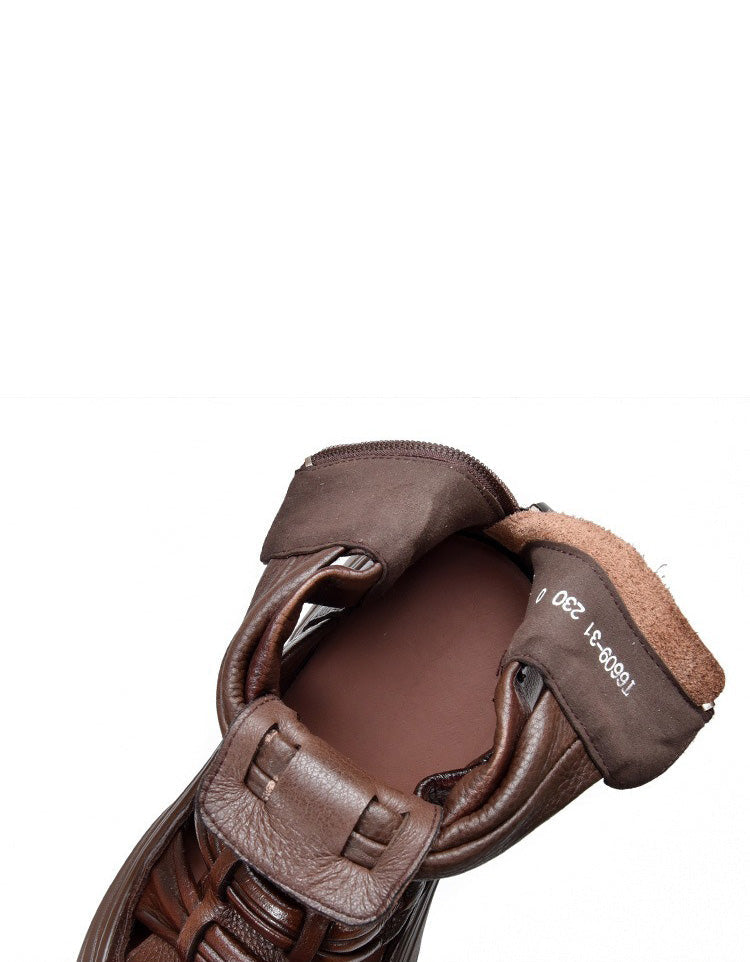 Handmade Breathable Wide Toe Box Boots Sandals