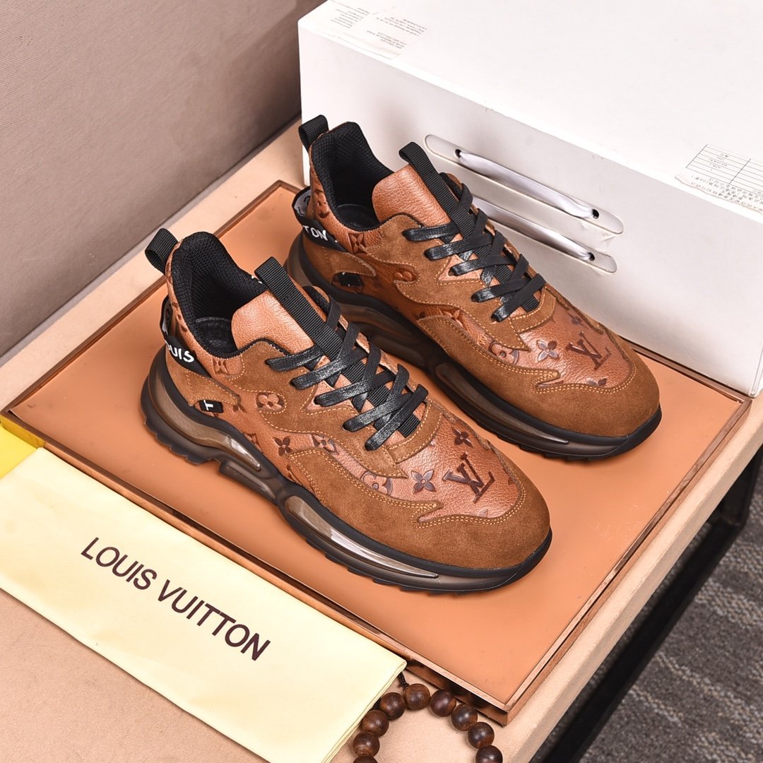 Brown Color Block Cushion Sole Sneakers