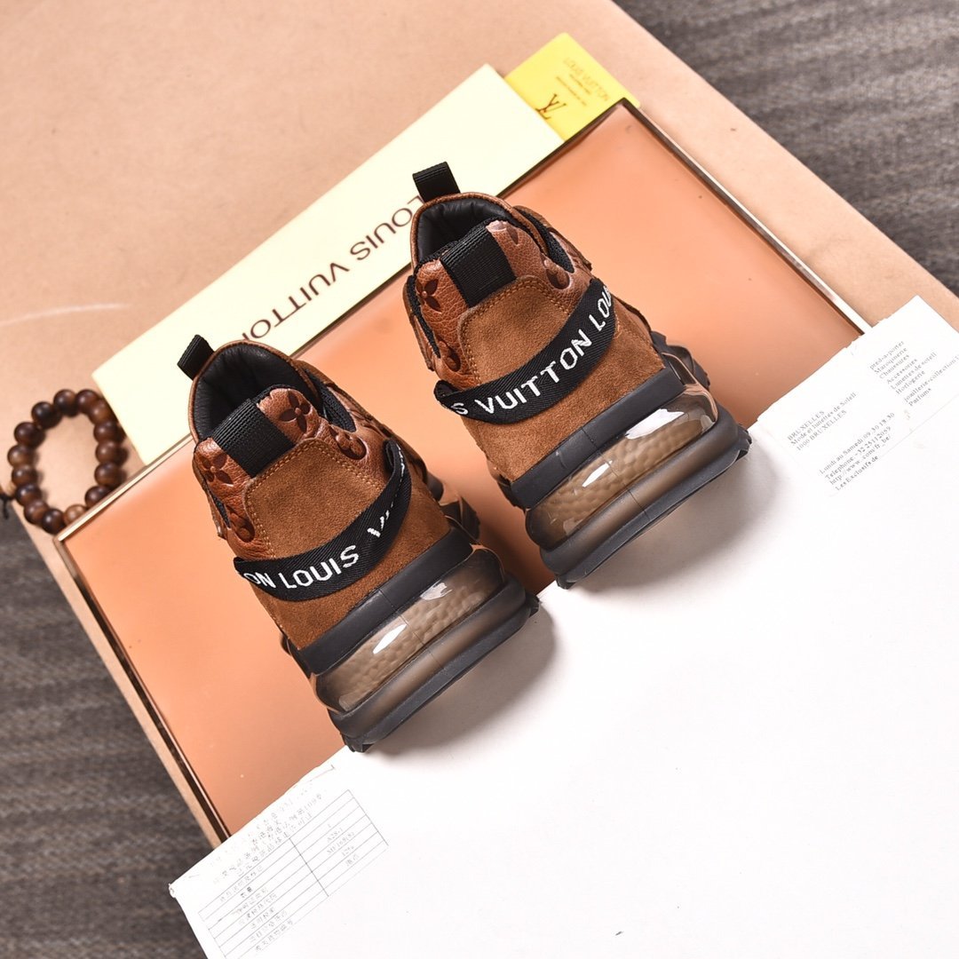 Brown Color Block Cushion Sole Sneakers