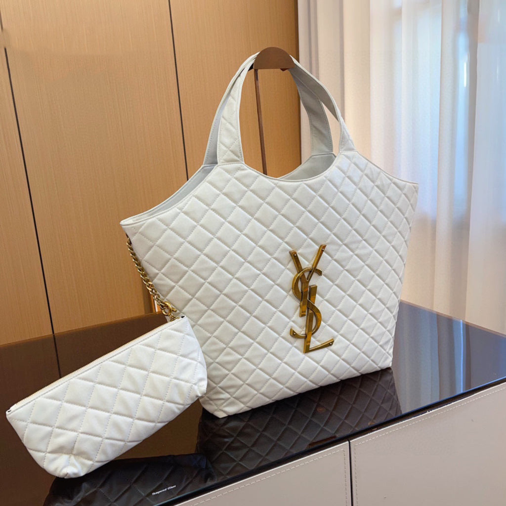 White Icare extra large shopping bag 0724032501