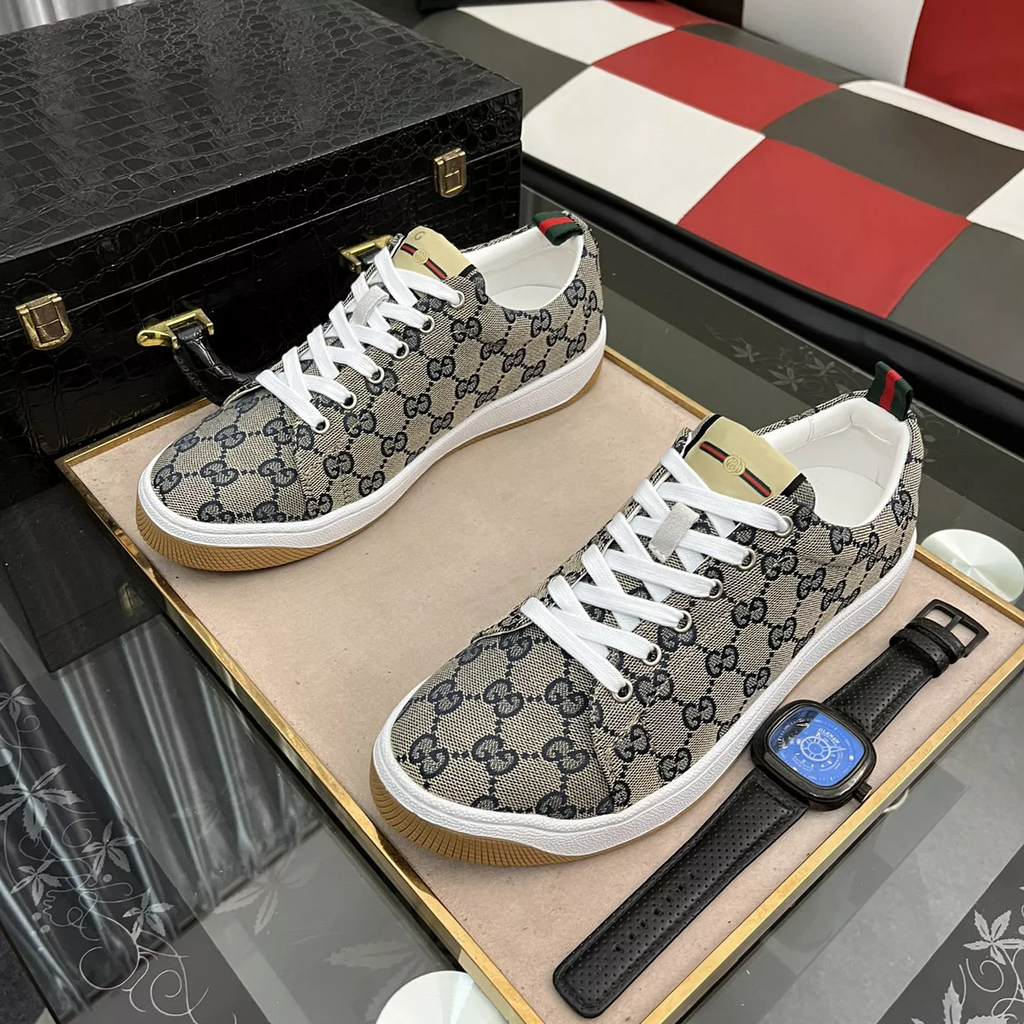 Classic Allover Printed Canvas Sneakers