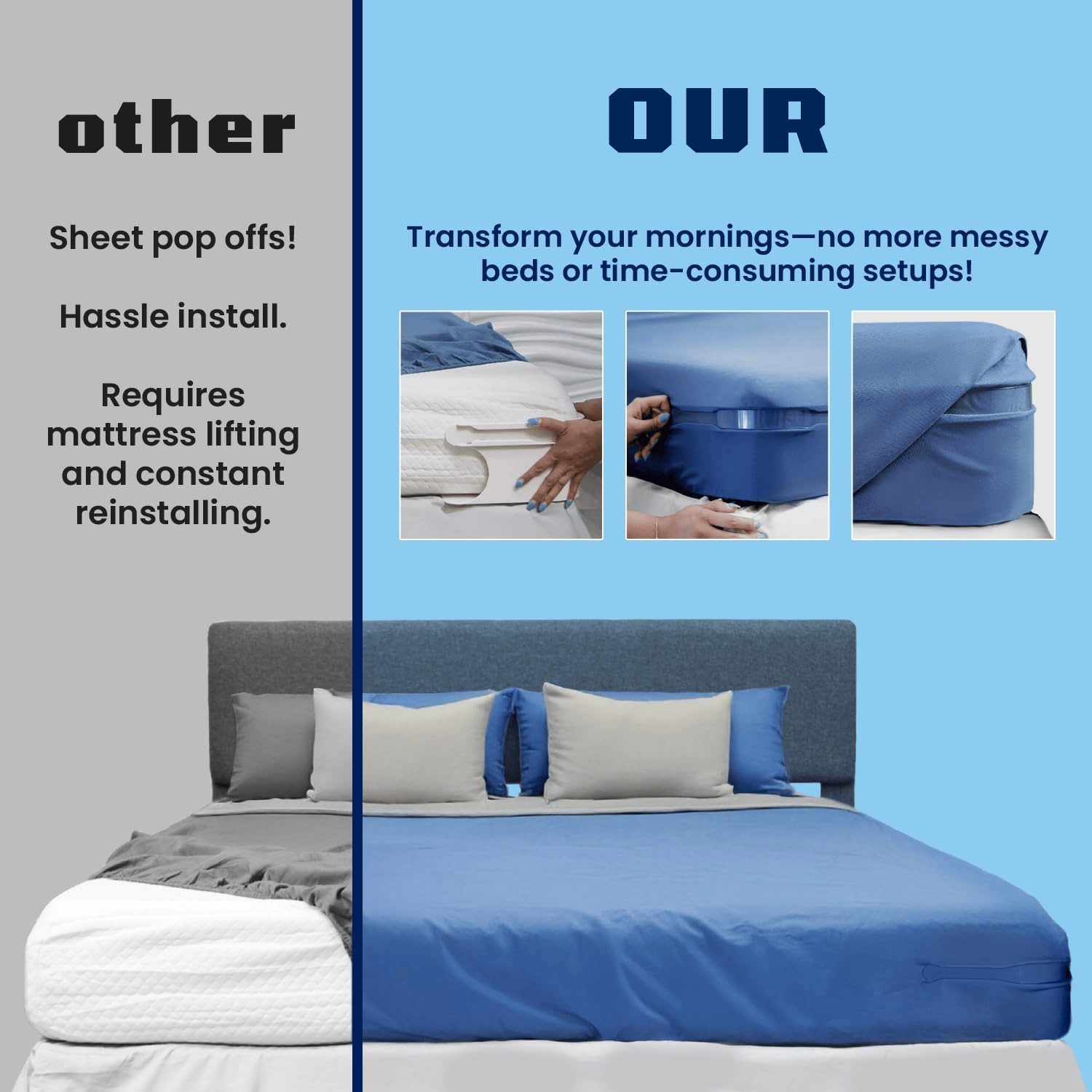 💖Last Day 49% OFF💖Sheet Holders - Secure Bed Sheets Firmly in Place - 4 Pack