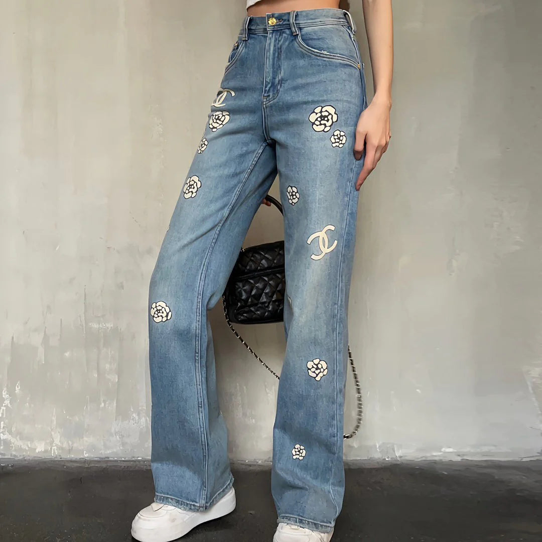Classic camellia baggy jeans 1024020204