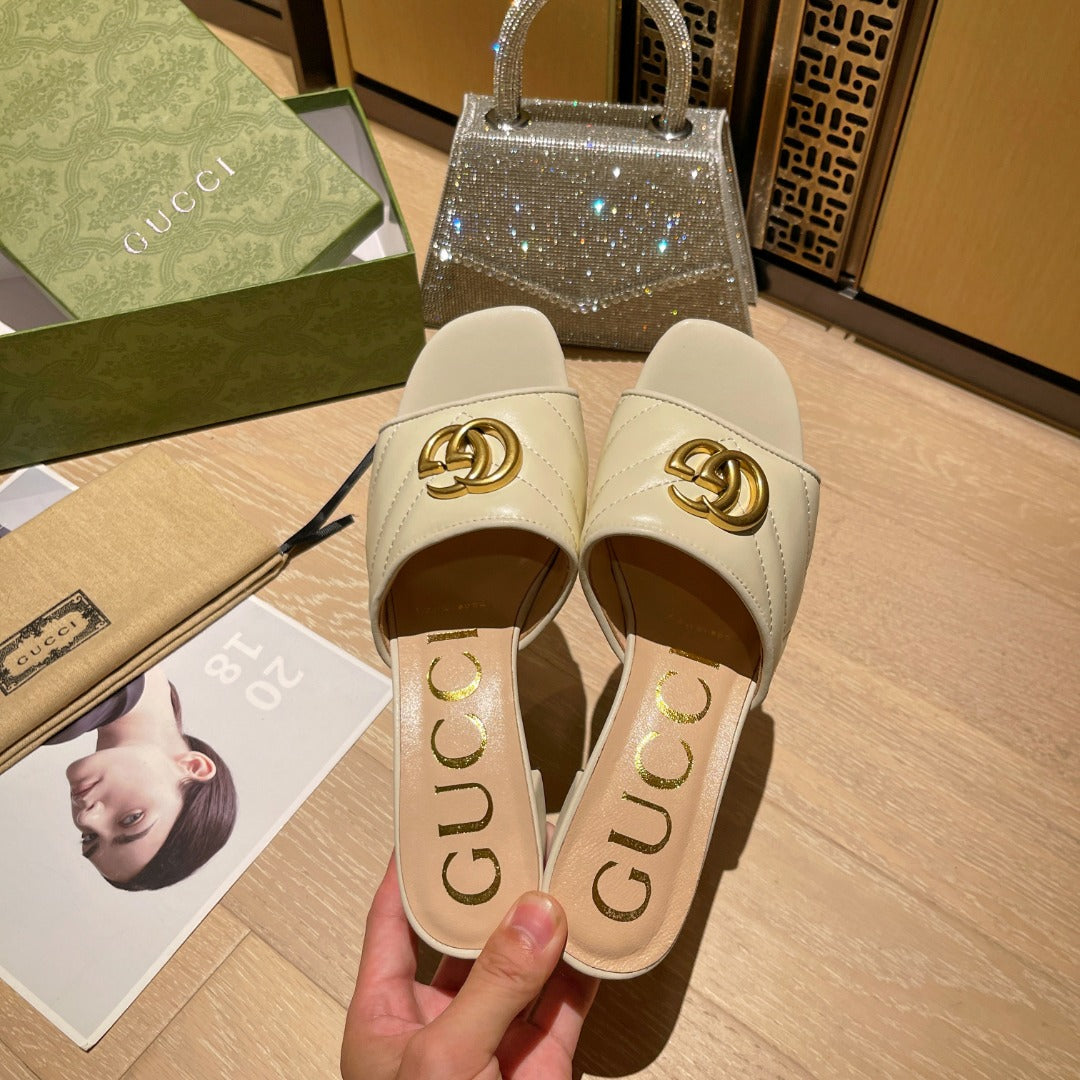 Black G Logo Handmade Leather women's High Heeled-WX05202362601