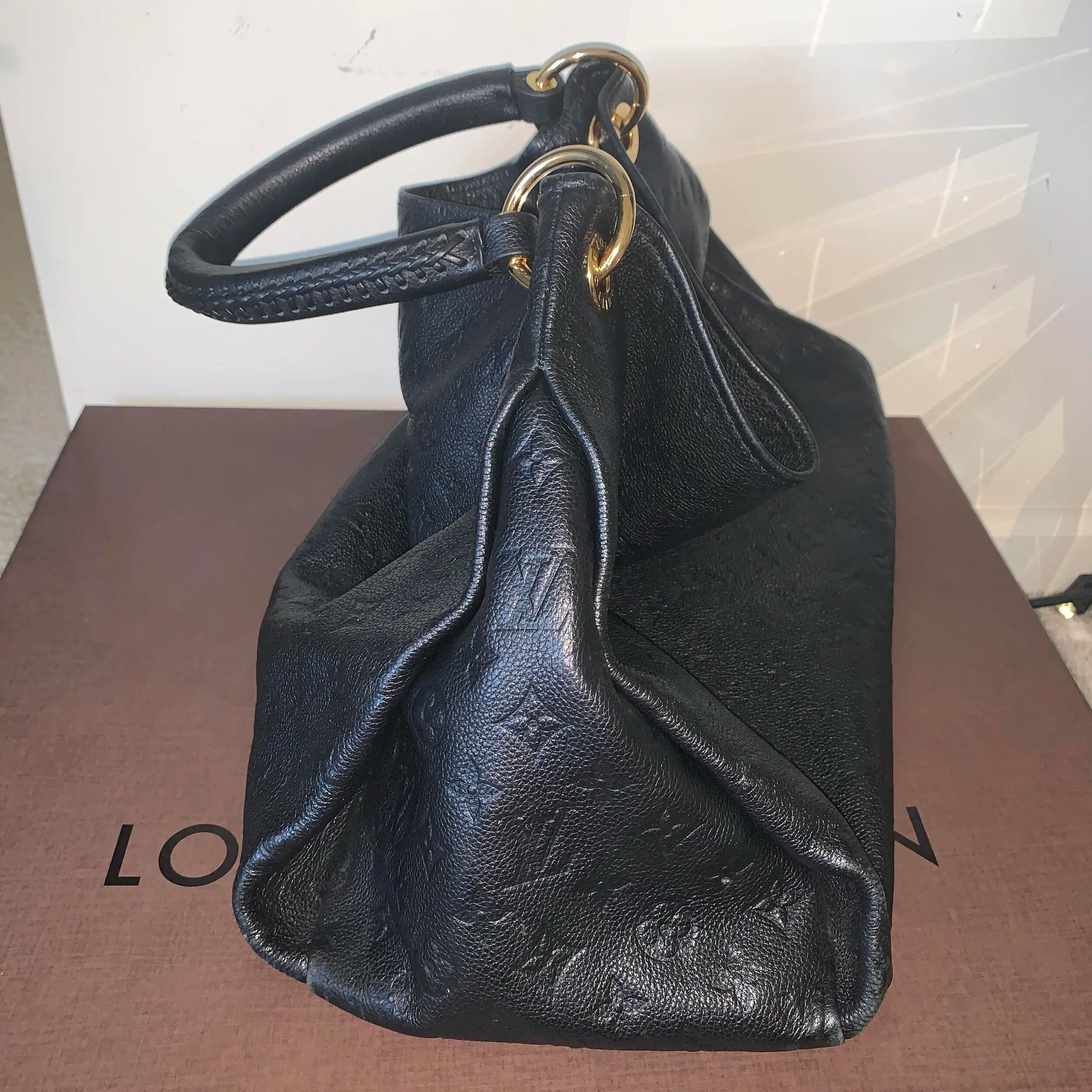 Black letter pattern leather bag