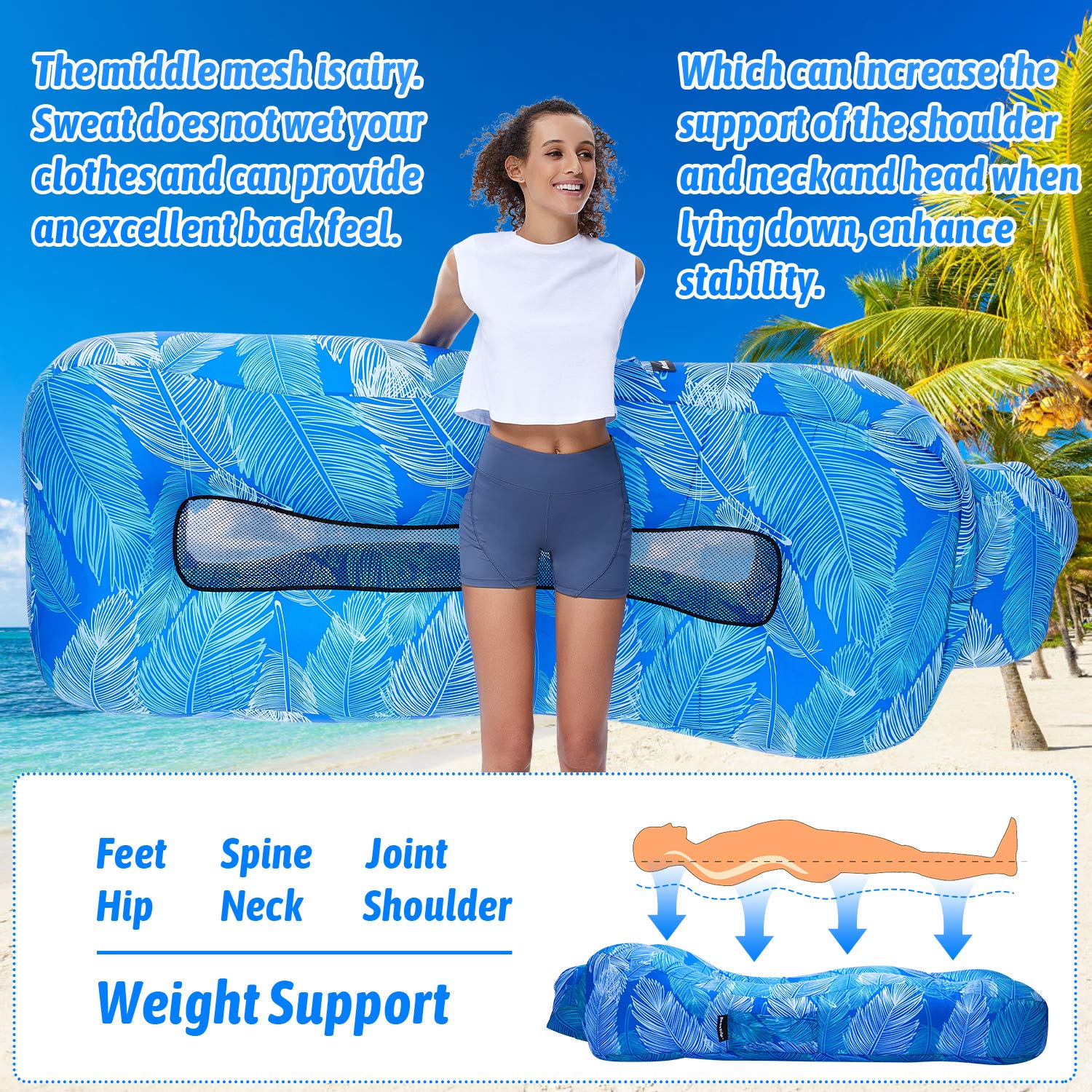 BEAUTRIP Air Couch | Inflatable Air Sofa Hammock | The perfect air lounger for backyard lake trips, picnics and music festivals