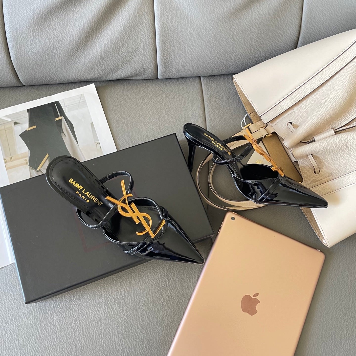 YSL's new fashionable pointed low-heeled sandals 0725061601