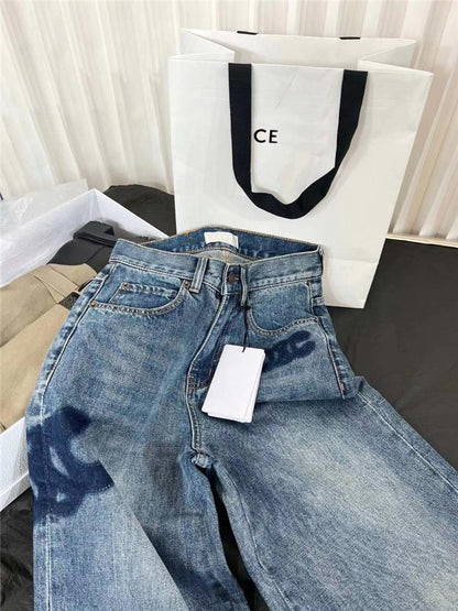 New Pants Loose Horn High Waist Straight Leg Jeans PD05202412204