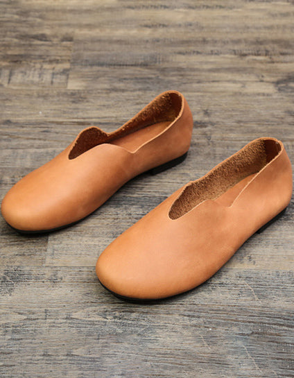 Comfortable Light-weight Soft Leather Retro Flat Shoes 35-43
