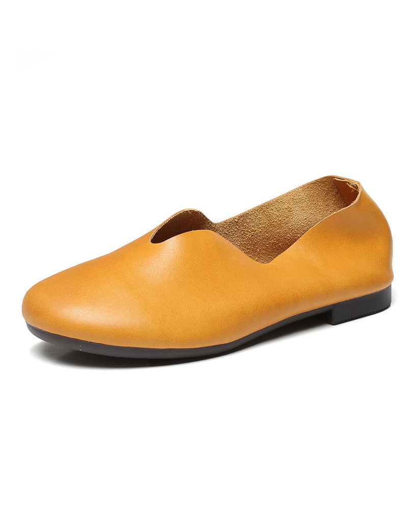 Comfortable Light-weight Soft Leather Retro Flat Shoes 35-43