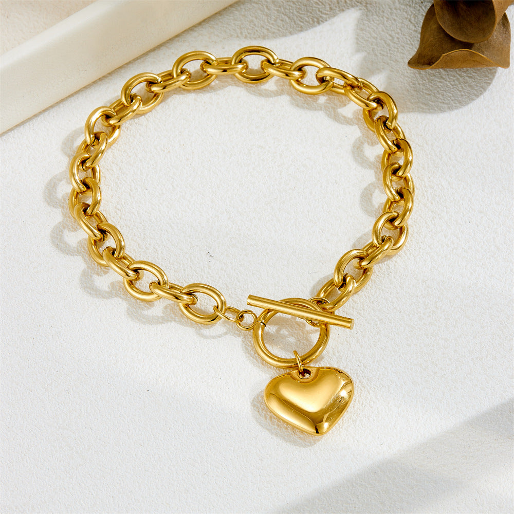 Titanium steel peach-shaped Ot clasp necklace bracelet 2025081304