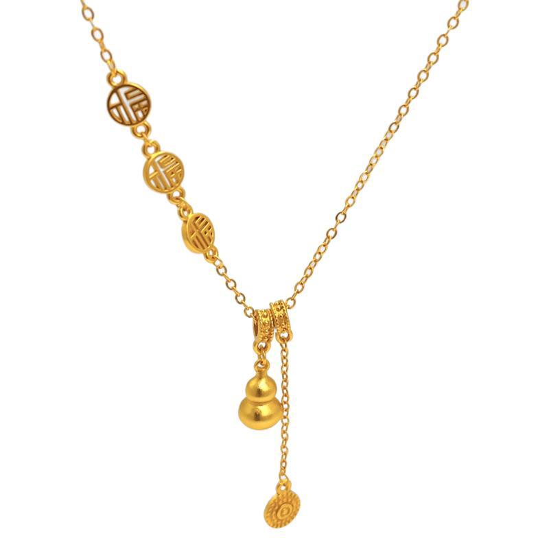 Auspicious character gourd necklace 2025081209