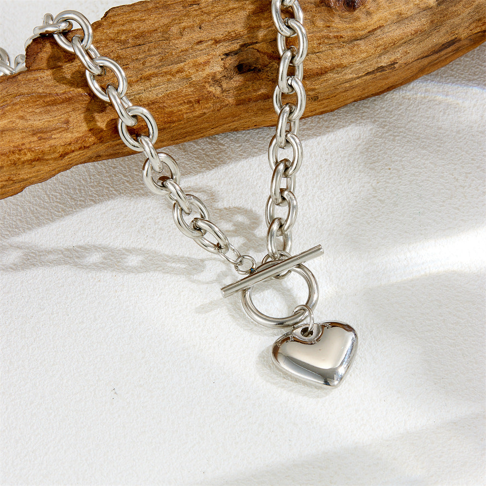 Titanium steel peach-shaped Ot clasp necklace bracelet 2025081304