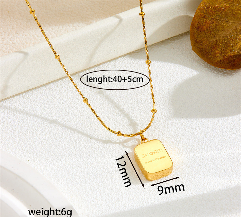 Titanium steel colorless necklace 2025081301