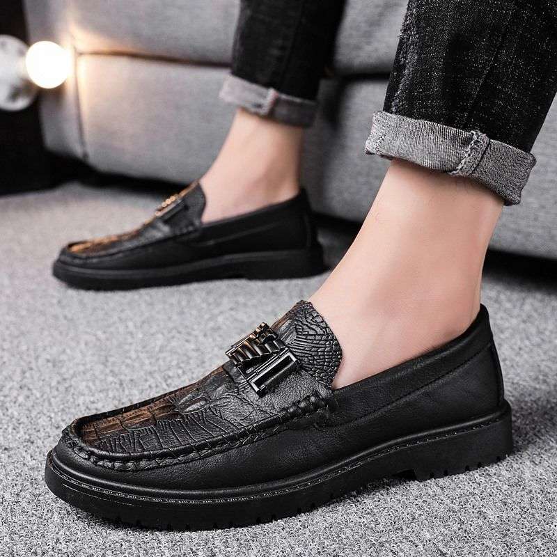 Versatile Bean Shoes Men'S 2025 Spring New Korean Style Casual Leather Shoes 1025072901