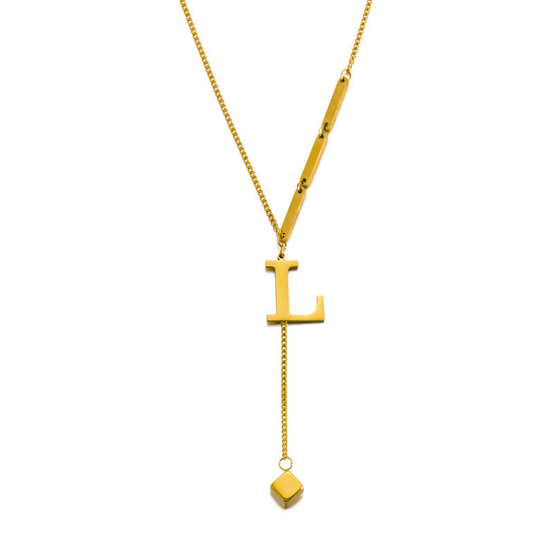 Titanium steel letter necklace 2025081112