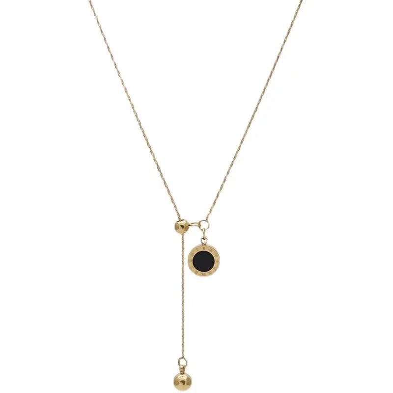 Black and white shell necklace 2025081109