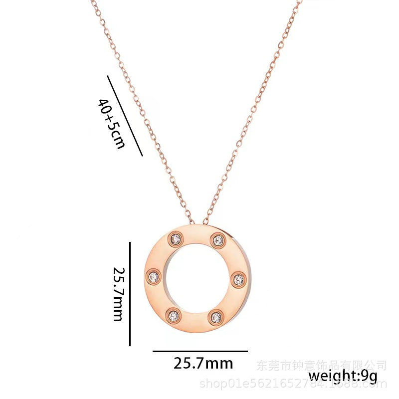 A round titanium steel light luxury necklace 2025081205