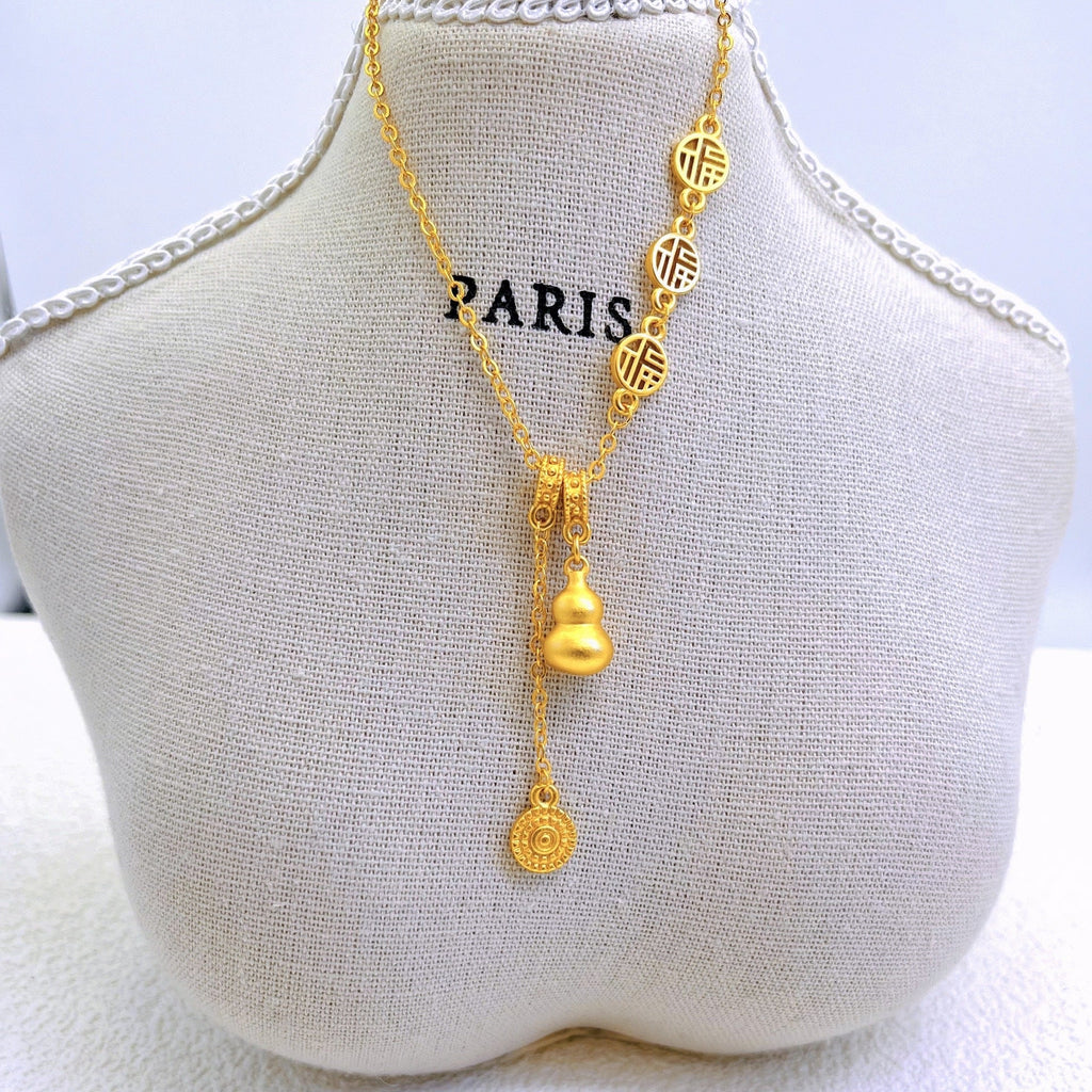 Auspicious character gourd necklace 2025081209