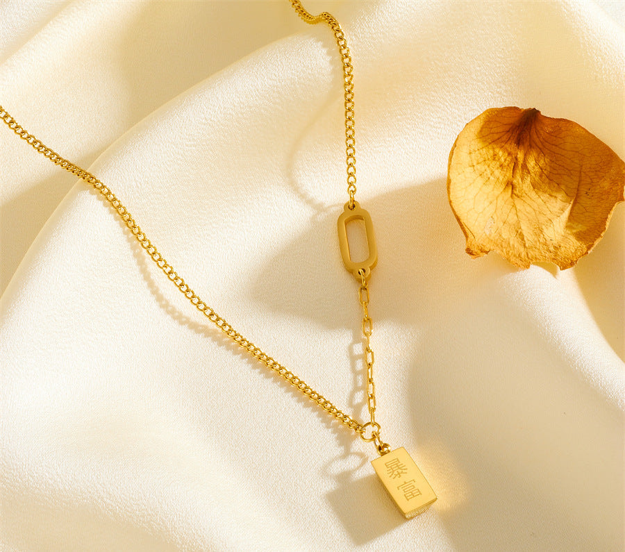 Titanium steel Chinese-style women's necklace 2025081108