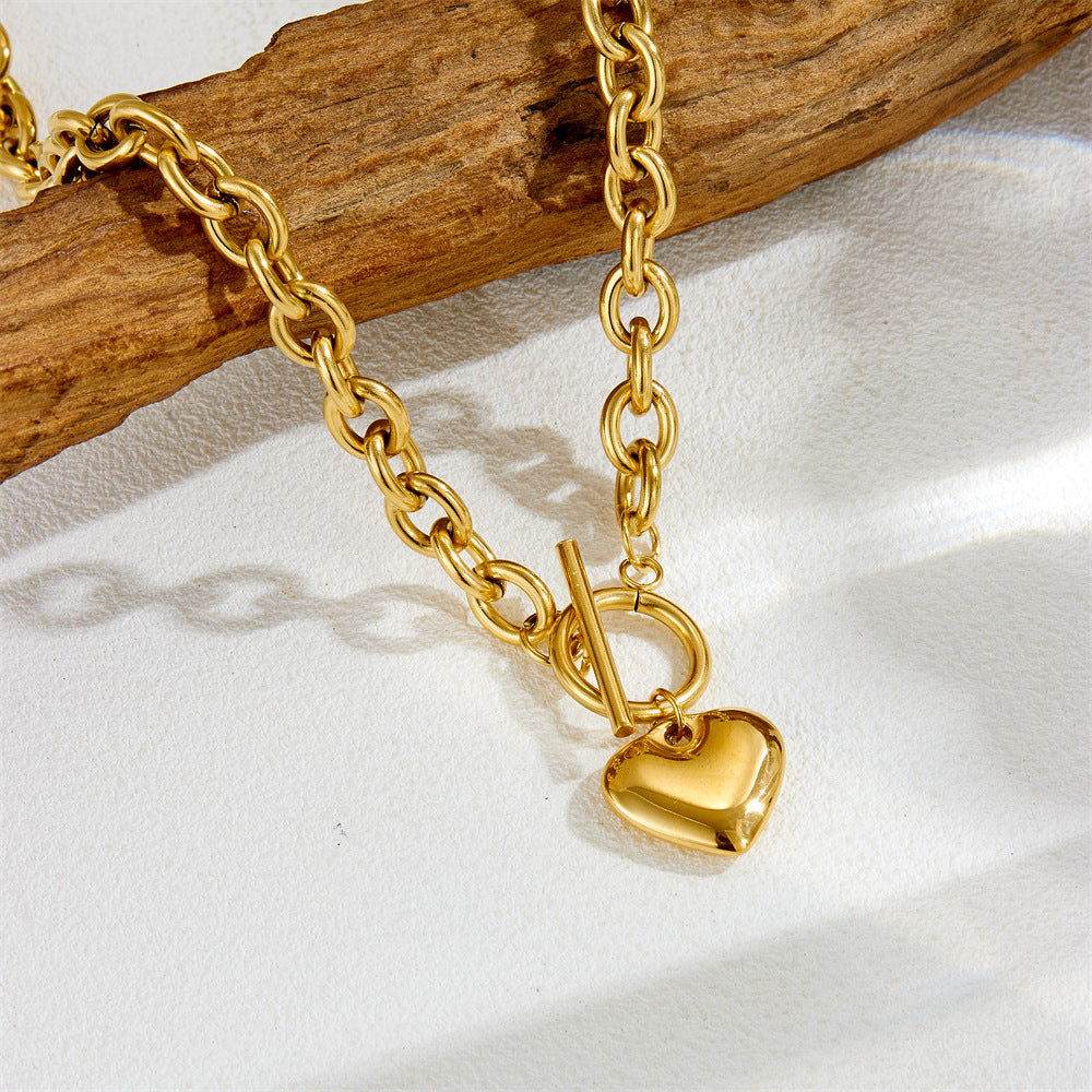 Titanium steel peach-shaped Ot clasp necklace bracelet 2025081304