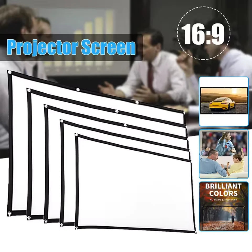 16:9 portable projector screen, simple projector curtain