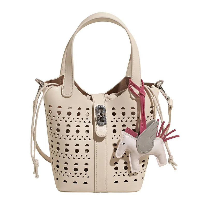 Fashionable bucket buckle bag 2025073005
