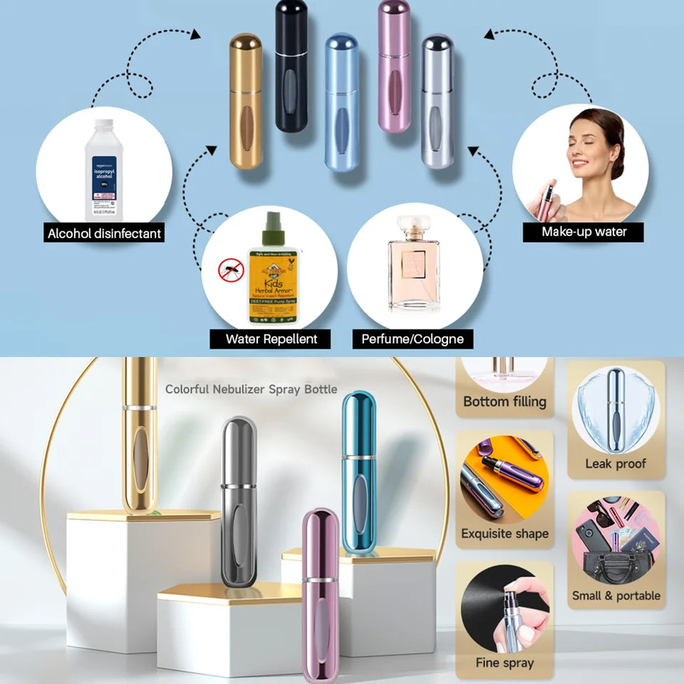 1/3/4/5 PCS mini refillable perfume portable atomizer bottle