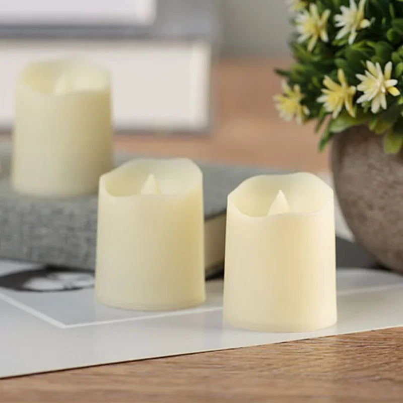 6 flameless flashing LED candle buttons, battery lights, tea lights, decorative candles