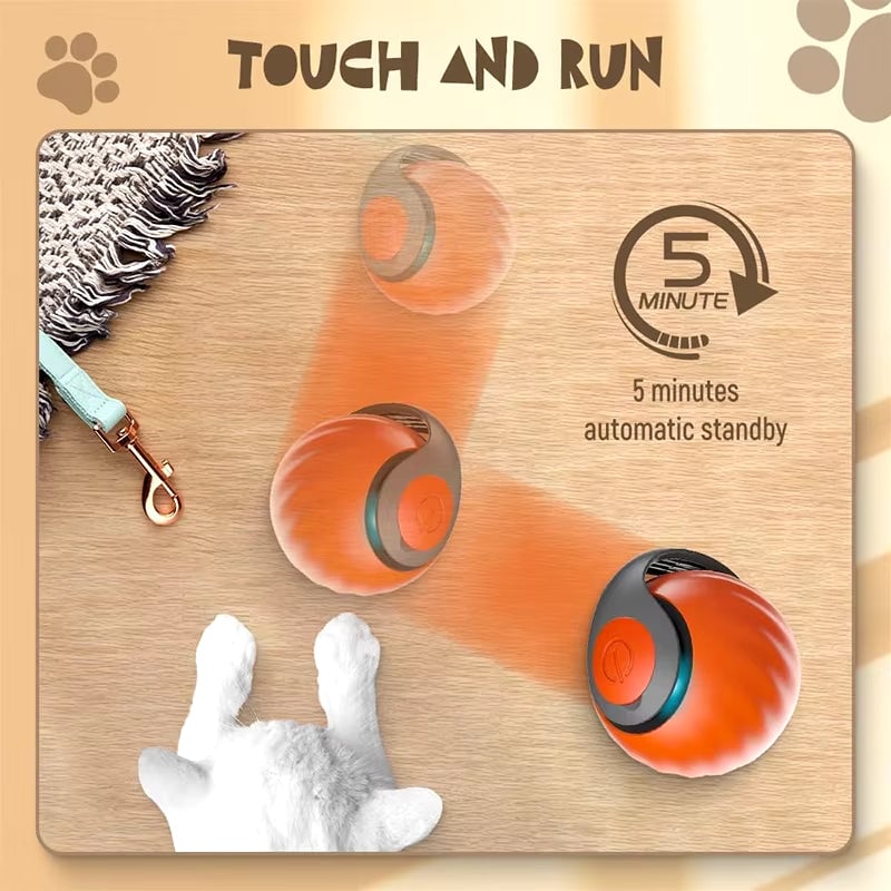 🐾Interactive Electric Rolling Ball with Teasing Tail – Smart Cat Toy for Indoor & Outdoor Fun 🎉🐱